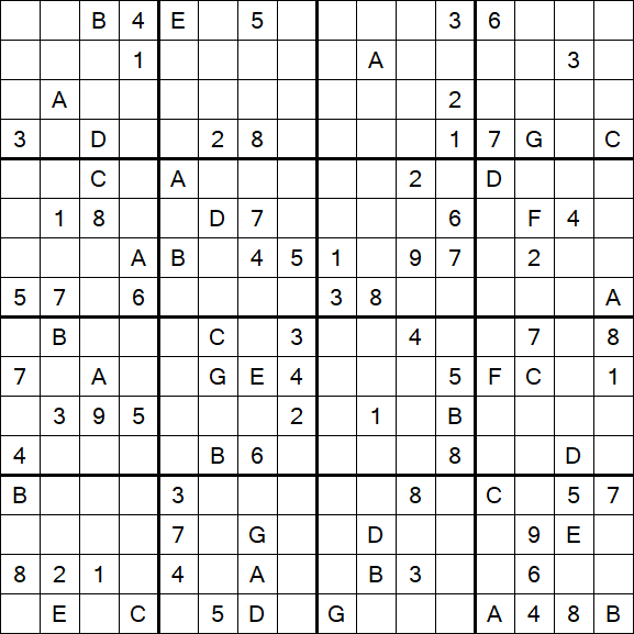 Sudoku 16x16 - Hard