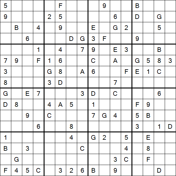 Sudoku 16x16 - Hard