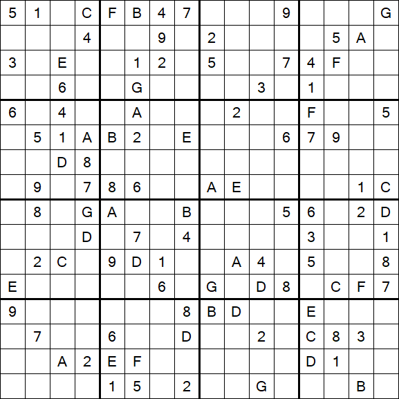 Sudoku 16x16 - Hard