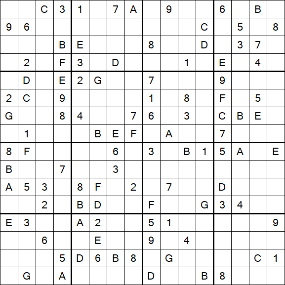 Sudoku 16x16 - Hard