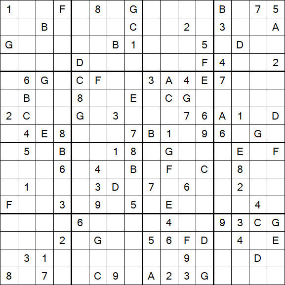 Sudoku 16x16 - Hard