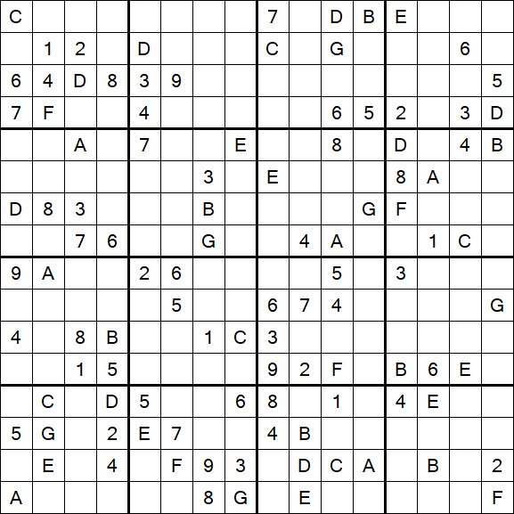 Sudoku 16x16 - Hard