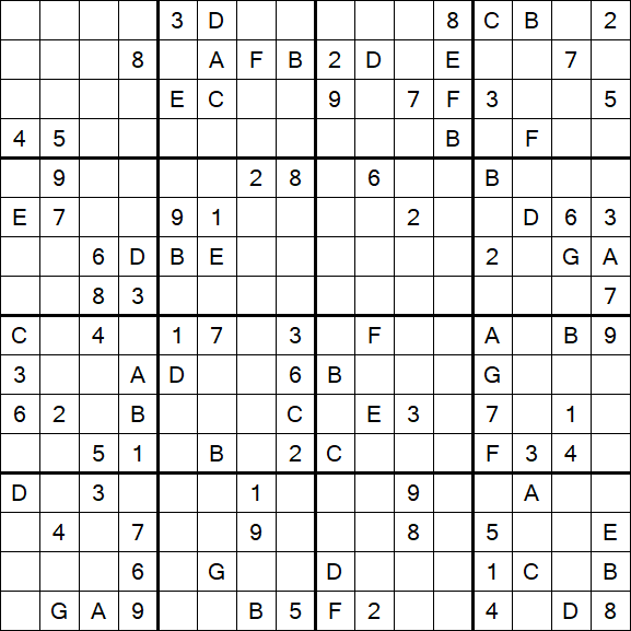 Sudoku 16x16 - Hard