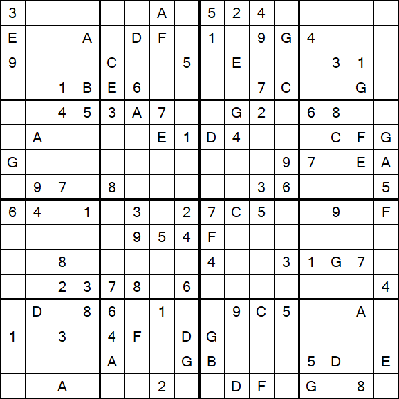 Sudoku 16x16 - Hard