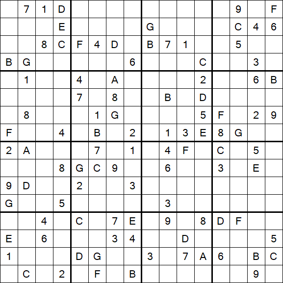 Sudoku 16x16 - Hard