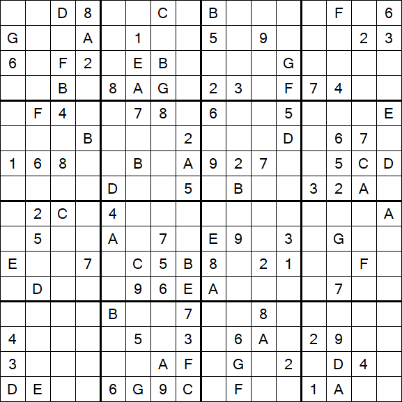 Sudoku 16x16 - Hard