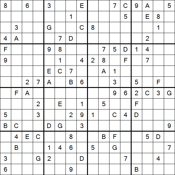 Sudoku 16x16 - Hard