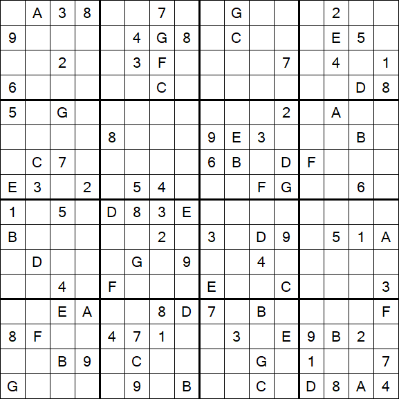 Sudoku 16x16 - Hard