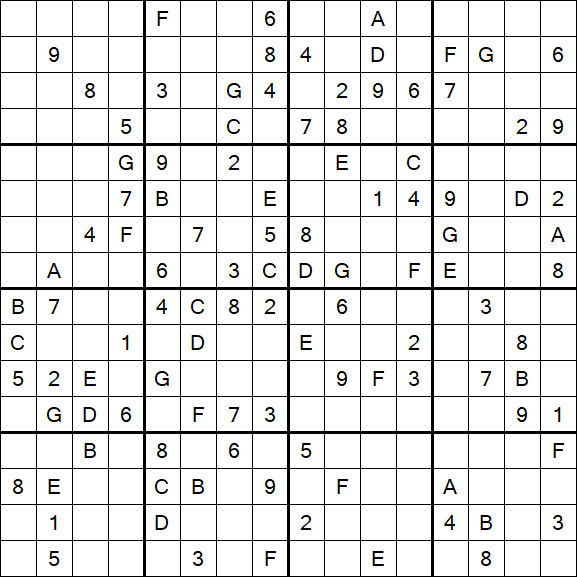 Sudoku 16x16 - Hard