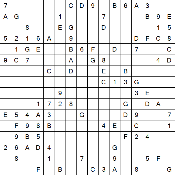 Sudoku 16x16 - Hard