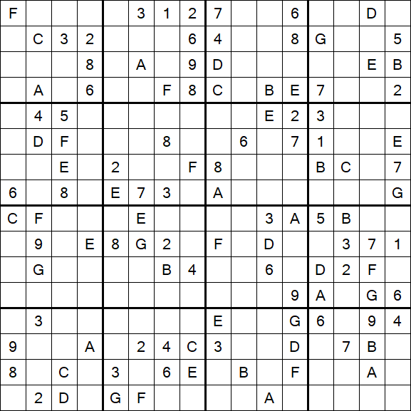 Sudoku 16x16 - Hard