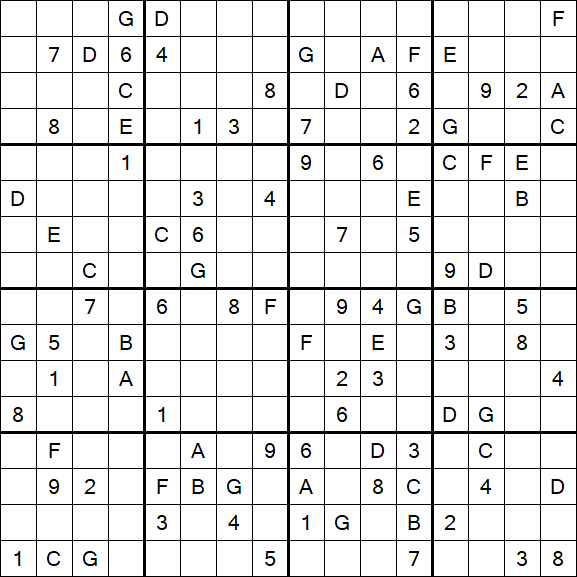 Sudoku 16x16 - Hard