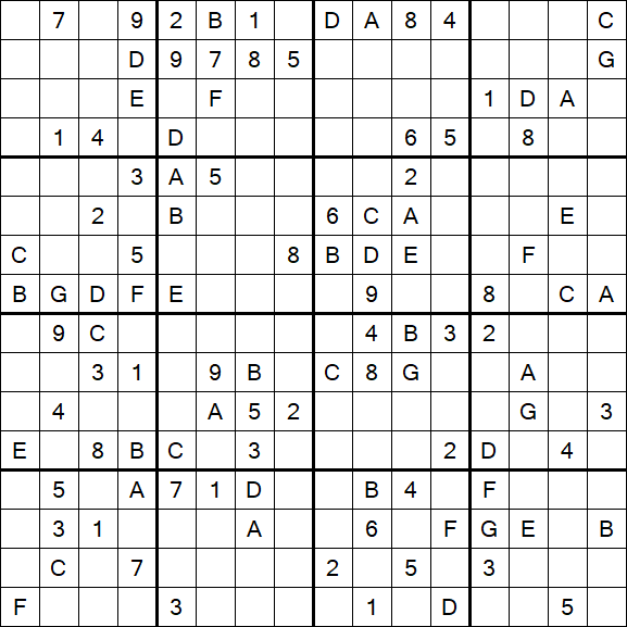Sudoku 16x16 - Hard