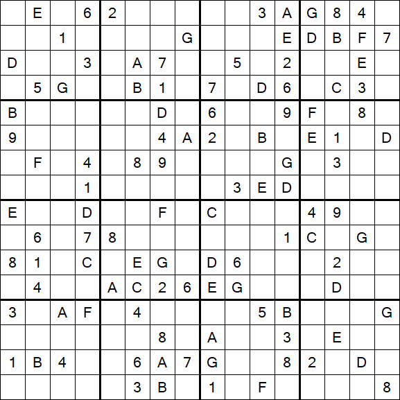 Sudoku 16x16 - Hard