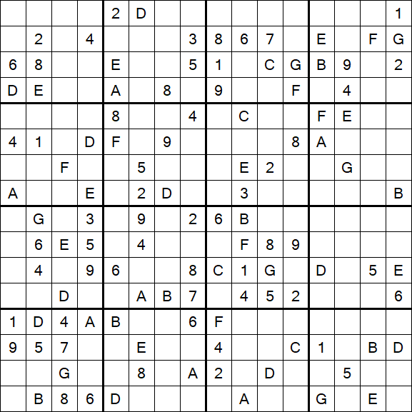 Sudoku 16x16 - Hard