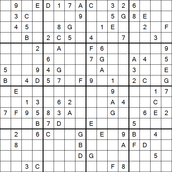 Sudoku 16x16 - Hard