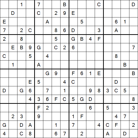 Sudoku 16x16 - Hard