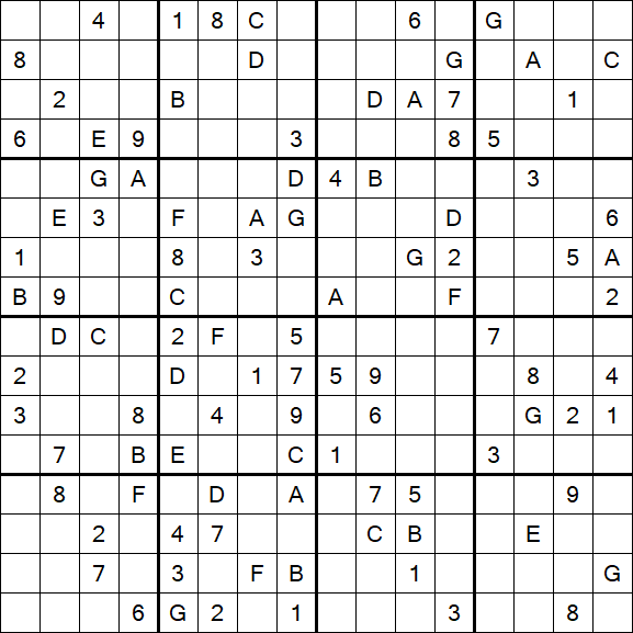 Sudoku 16x16 - Hard