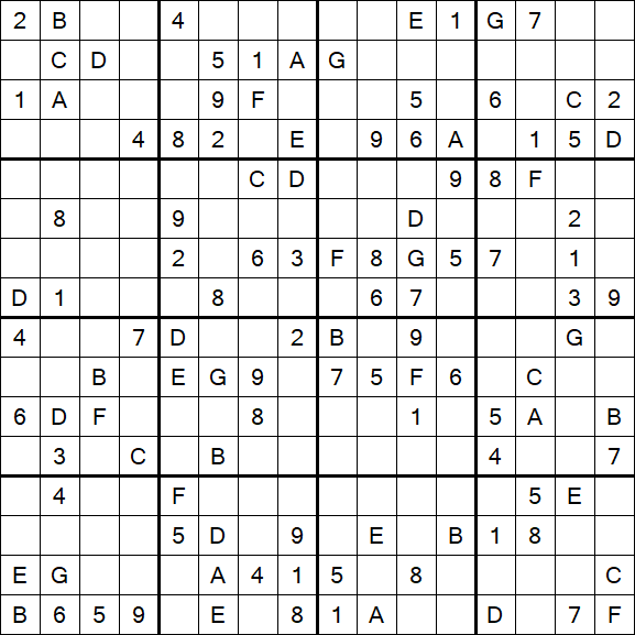 Sudoku 16x16 - Hard