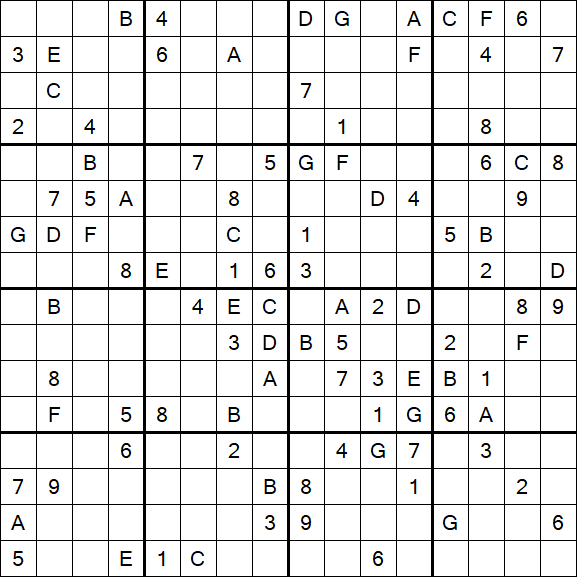 Sudoku 16x16 - Hard