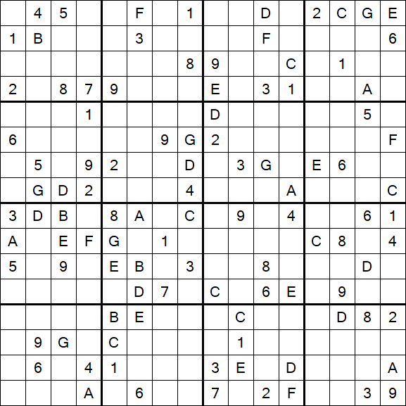 Sudoku 16x16 - Hard