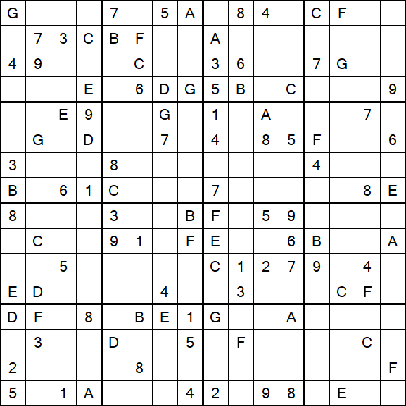 Sudoku 16x16 - Hard