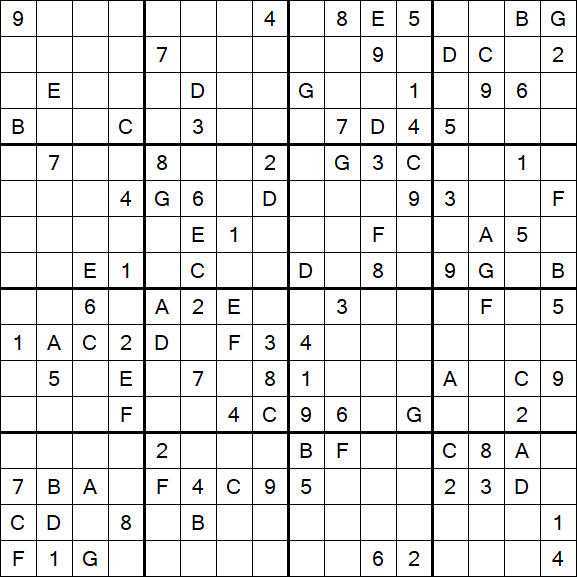 Sudoku 16x16 - Hard