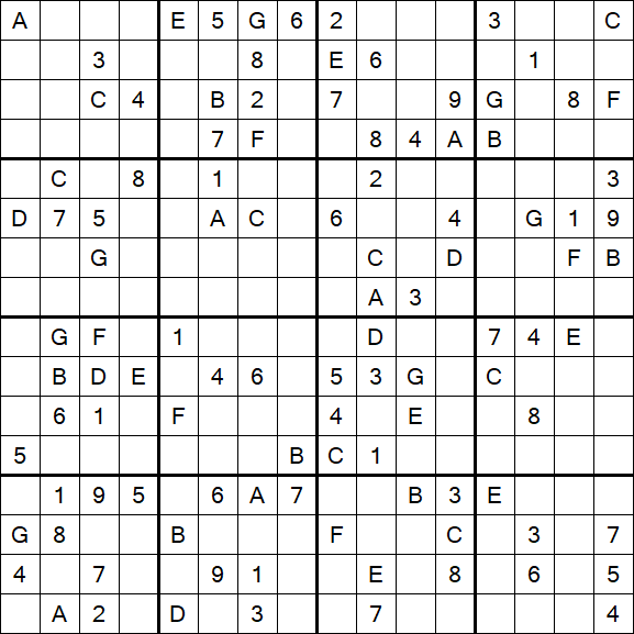Sudoku 16x16 - Hard