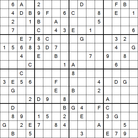 Sudoku 16x16 - Hard