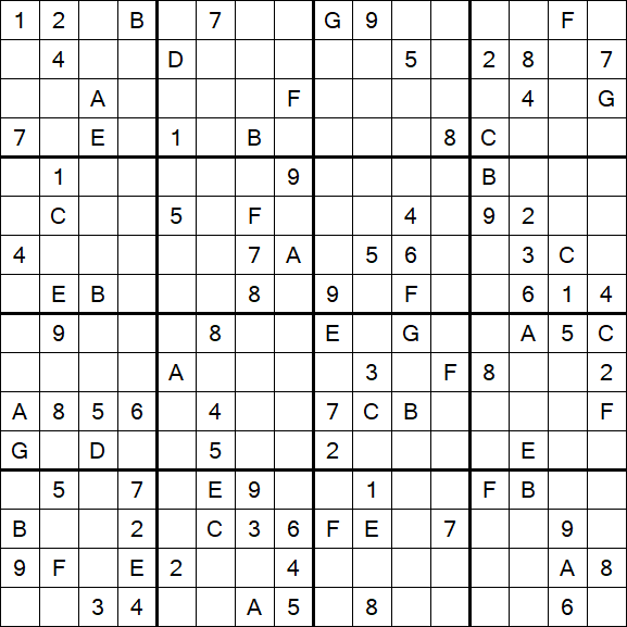 Sudoku 16x16 - Hard