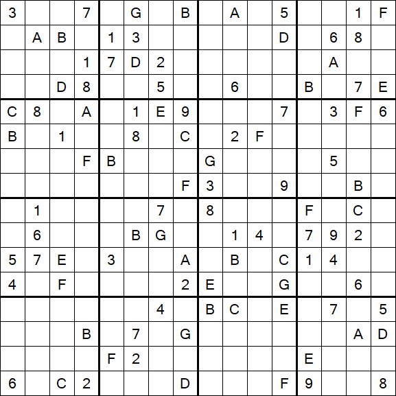 Sudoku 16x16 - Hard