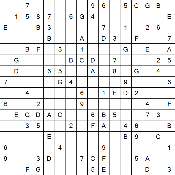 Sudoku 16x16 - Hard