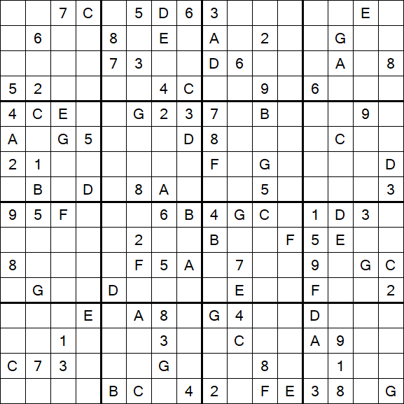 Sudoku 16x16 - Hard