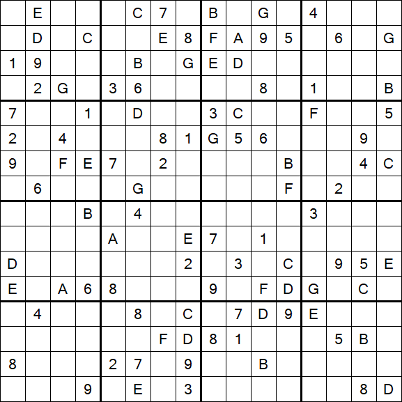 Sudoku 16x16 - Hard