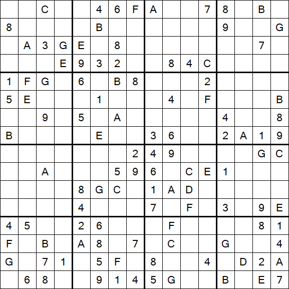 Sudoku 16x16 - Hard