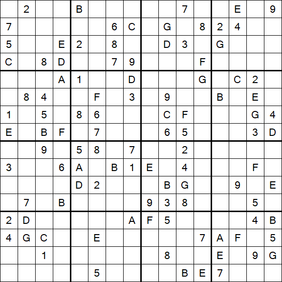 Sudoku 16x16 - Hard