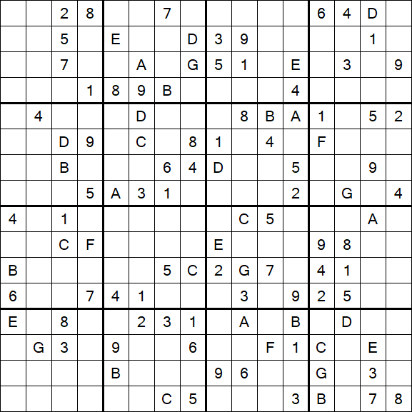 Sudoku 16x16 - Hard