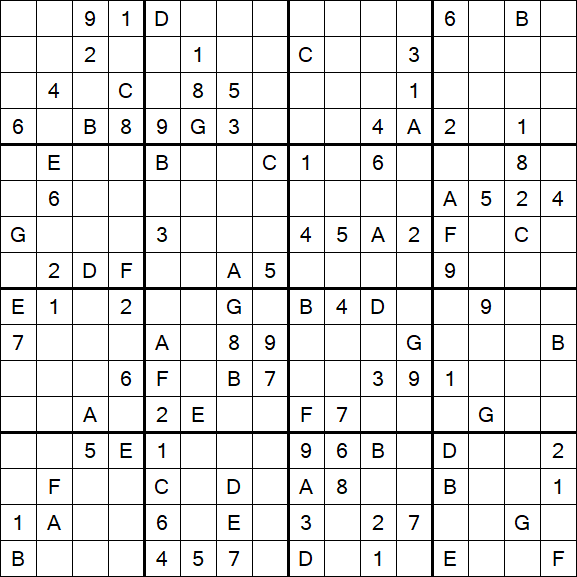 Sudoku 16x16 - Hard