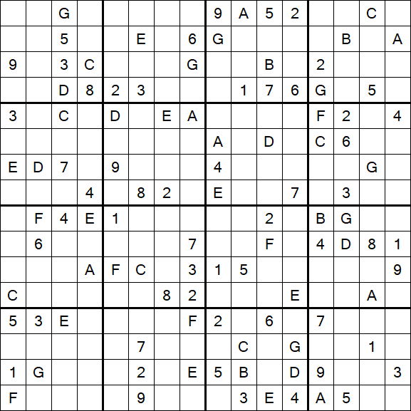Sudoku 16x16 - Hard