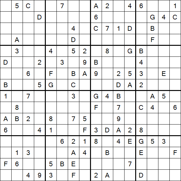 Sudoku 16x16 - Hard