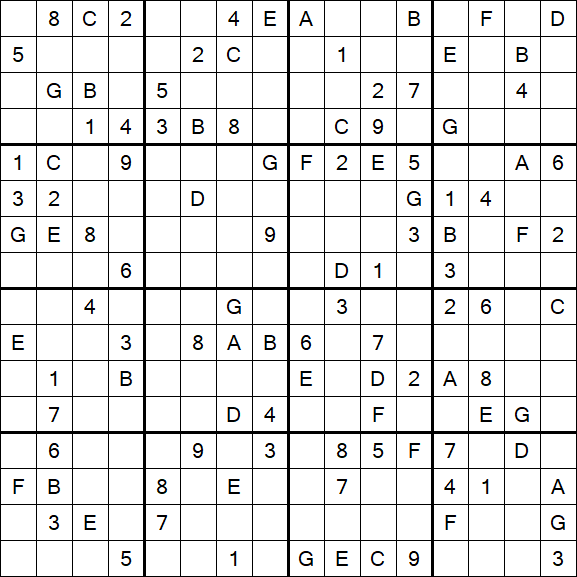 Sudoku 16x16 - Hard
