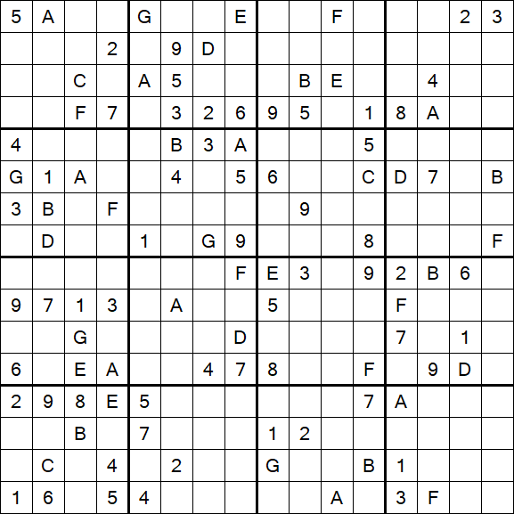 Sudoku 16x16 - Hard