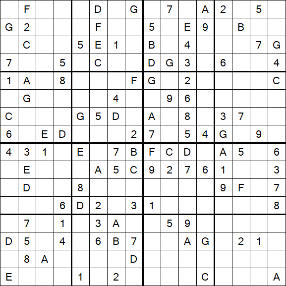 Sudoku 16x16 - Hard