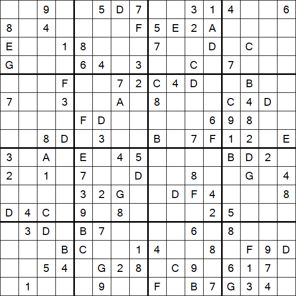 Sudoku 16x16 - Hard