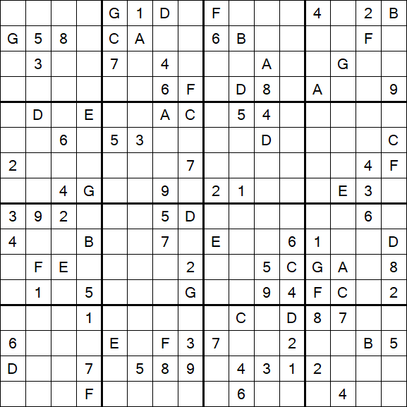 Sudoku 16x16 - Hard