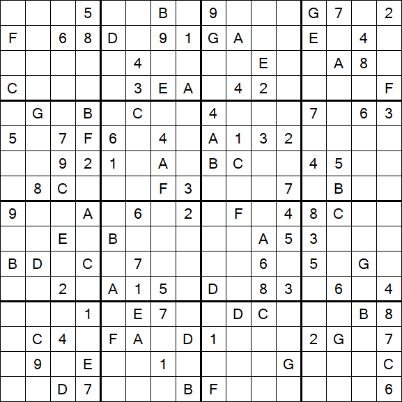 Sudoku 16x16 - Hard