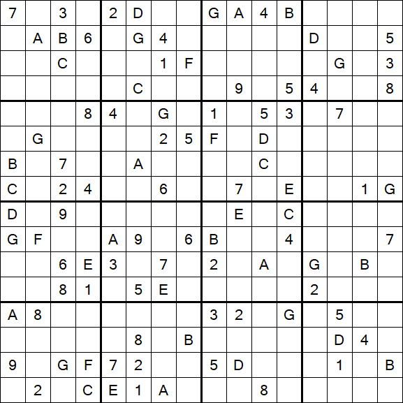 Sudoku 16x16 - Hard