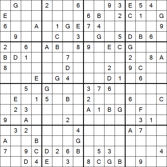 Sudoku 16x16 - Hard
