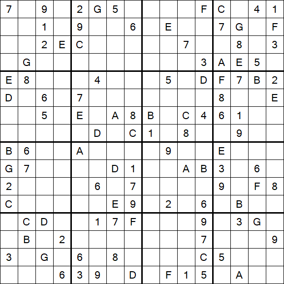 Sudoku 16x16 - Difícil