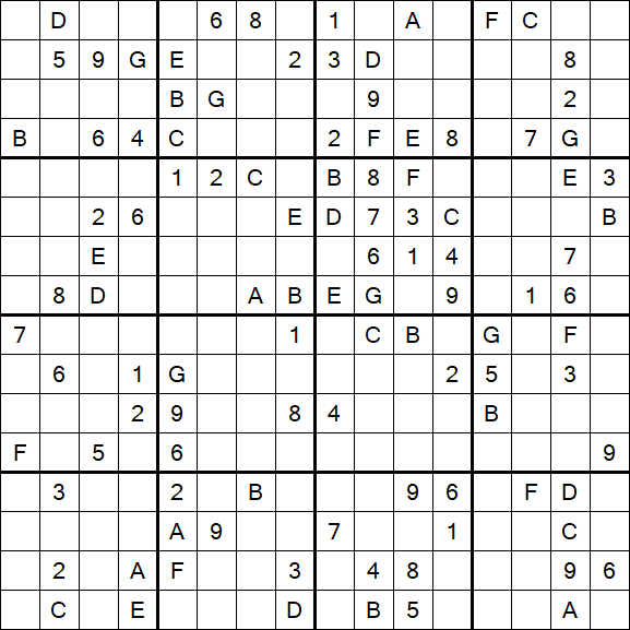 Sudoku 16x16 - Difícil
